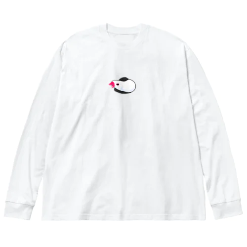 怒る文鳥１ ビッグシルエットロングスリーブTシャツ