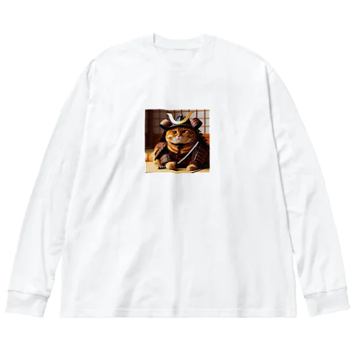 ねこねこ侍　SAMURAI cat ビッグシルエットロングスリーブTシャツ