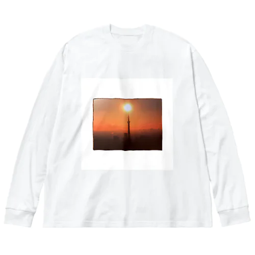 東京タワーと夕日 Big Long Sleeve T-Shirt