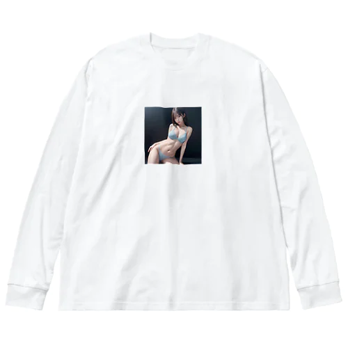 水着美女 ビッグシルエットロングスリーブTシャツ