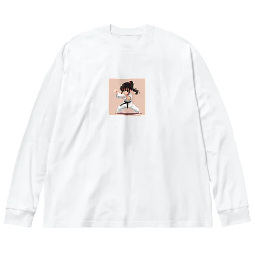 空手をしている女の子 ビッグシルエットロングスリーブTシャツ