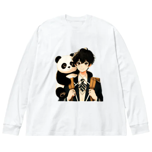 男の子　中学1年生　パンダ Big Long Sleeve T-Shirt