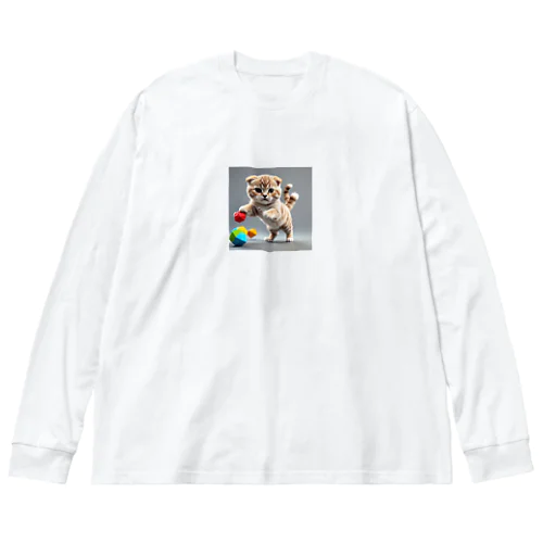 スコティッシュフォールド子猫ちゃん ビッグシルエットロングスリーブTシャツ