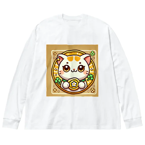 金運アップネコ ビッグシルエットロングスリーブTシャツ