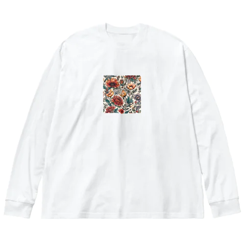 花柄 ビッグシルエットロングスリーブTシャツ