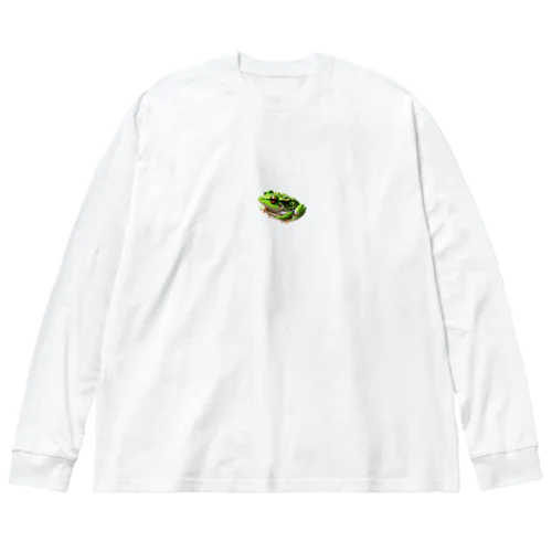 眠っているかわいいアマガエル Big Long Sleeve T-Shirt