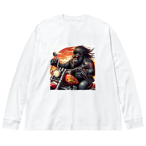 夕日に輝くゴリラ Big Long Sleeve T-Shirt