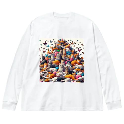 大量猫 Big Long Sleeve T-Shirt