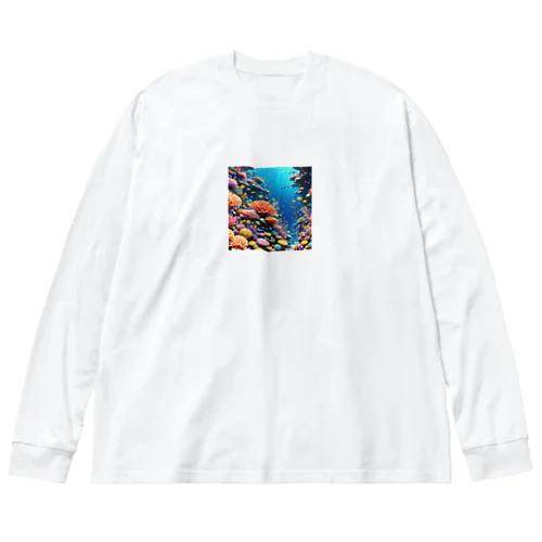 蒼いサンゴ礁 ビッグシルエットロングスリーブTシャツ