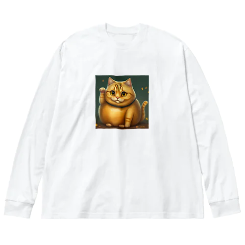 金色の猫 ビッグシルエットロングスリーブTシャツ