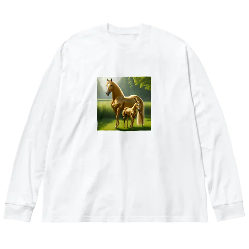 馬 ビッグシルエットロングスリーブTシャツ