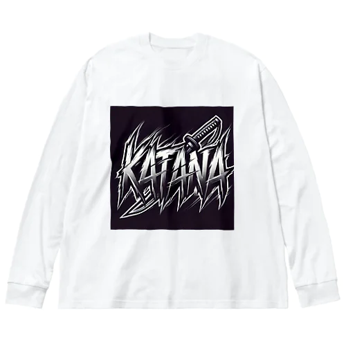 鋭利な刃の迫力を表現した「KATANA」ロゴデザイン ビッグシルエットロングスリーブTシャツ