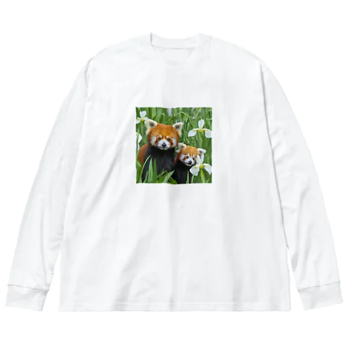 レッサーパンダの親子 ビッグシルエットロングスリーブTシャツ