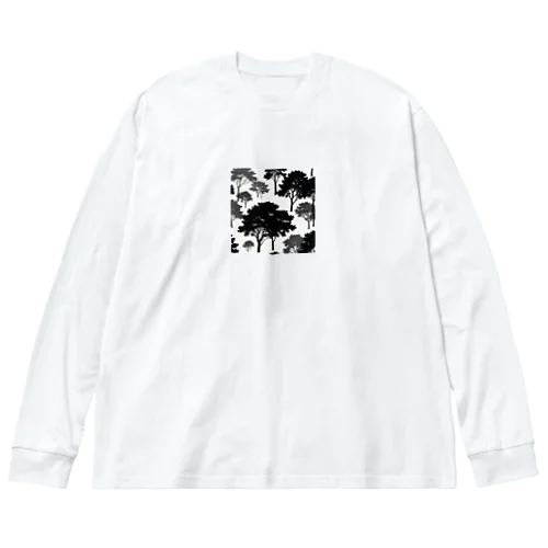 木のシルエット Big Long Sleeve T-Shirt