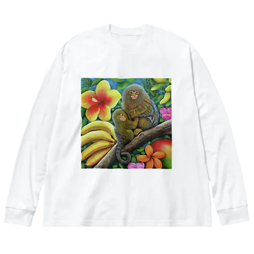 サル、猿 Big Long Sleeve T-Shirt
