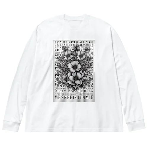 white flower∼花~ ビッグシルエットロングスリーブTシャツ