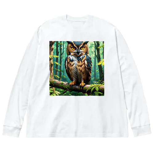 アニメ風フクロウのホーリー Big Long Sleeve T-Shirt