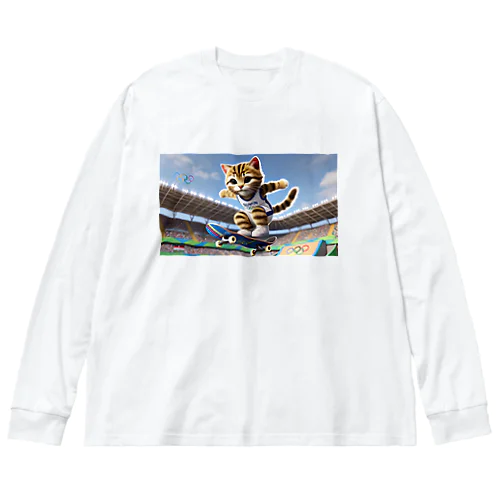 スケボーCat ビッグシルエットロングスリーブTシャツ