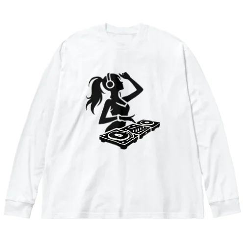 ハッピーガール DJ シルエットver. Big Long Sleeve T-Shirt