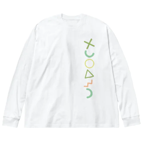 くすみカラーのレトロポップ ビッグシルエットロングスリーブTシャツ