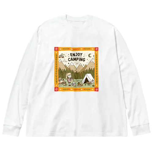 【Enjoy Camping】キャンプを楽しむ Big Long Sleeve T-Shirt