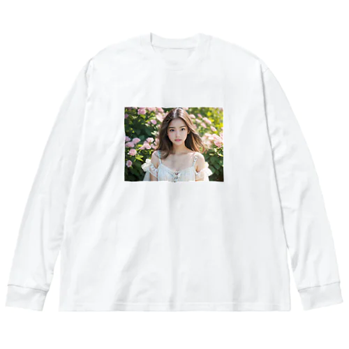 花と美女 ビッグシルエットロングスリーブTシャツ