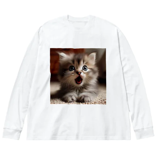 ビックリした子猫 Big Long Sleeve T-Shirt