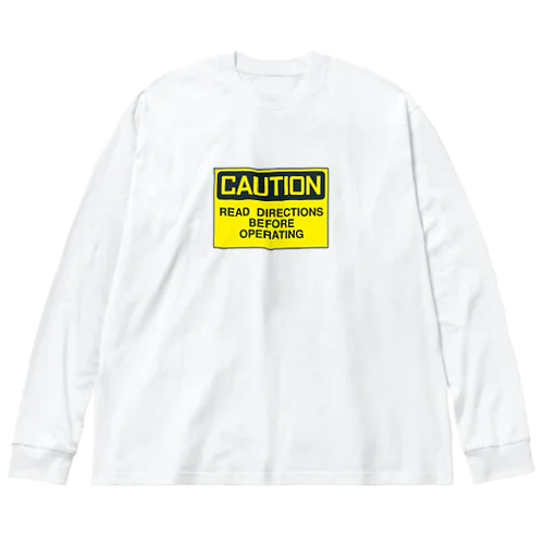 Caution_ReadDirectionsBeforeOperating ビッグシルエットロングスリーブTシャツ