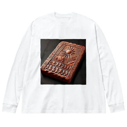 エジプト風の石板赤 Big Long Sleeve T-Shirt