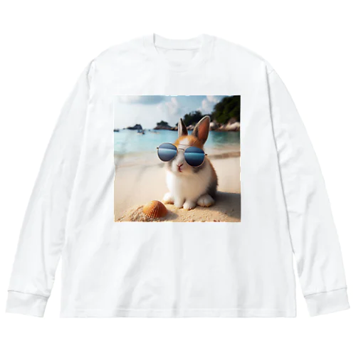 サングラスかけたウサギ Big Long Sleeve T-Shirt