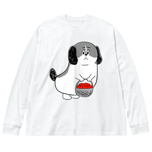 もじゃまるお見舞い　白黒 Big Long Sleeve T-Shirt