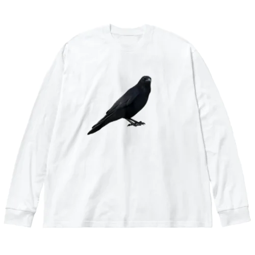 見つめるカラス Big Long Sleeve T-Shirt