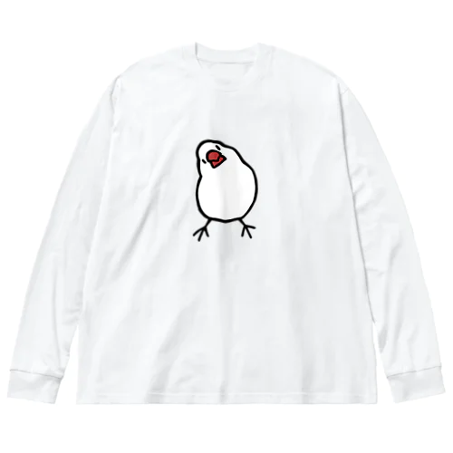 かしげる文鳥 ビッグシルエットロングスリーブTシャツ