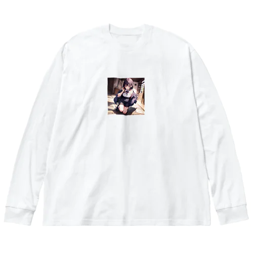 00181-Anime girl with purple hair and blue eyes Big Long Sleeve T-Shirt