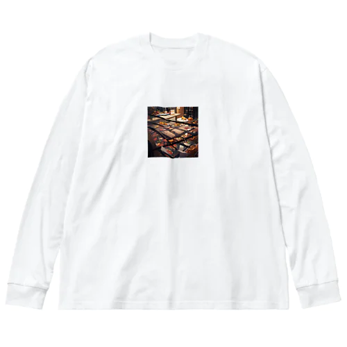 00247-食物を整理している店 皮鳳、カリカン、マグロ・パパ a food shop with a variety of seafood Big Long Sleeve T-Shirt