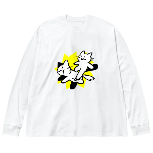 ねこふんじゃった ビッグシルエットロングスリーブTシャツ