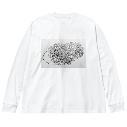 かしこいプーリー犬が転がる。 puli illustration  Big Long Sleeve T-Shirt