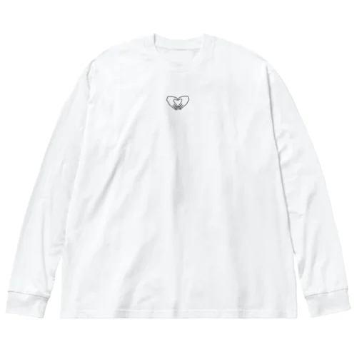 ハートの手（黒） Big Long Sleeve T-Shirt