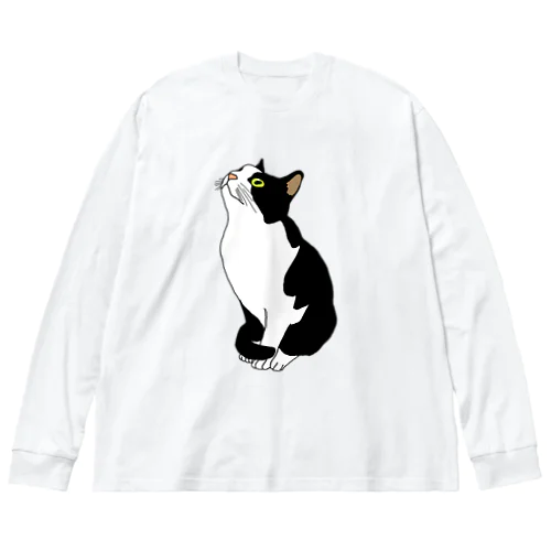 おすわりねこ ビッグシルエットロングスリーブTシャツ