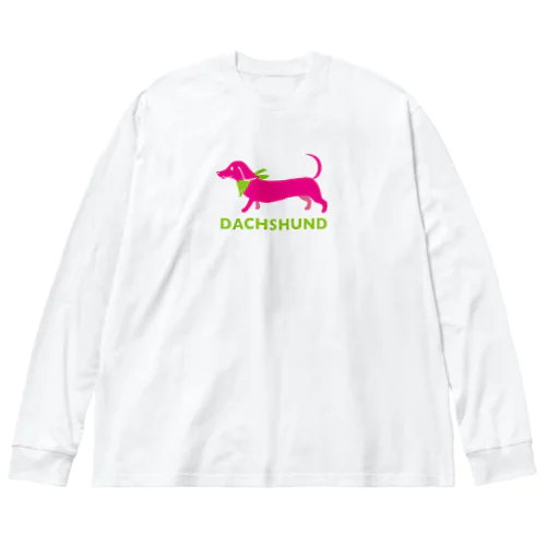 ダックスフント ピンク Big Long Sleeve T-Shirt