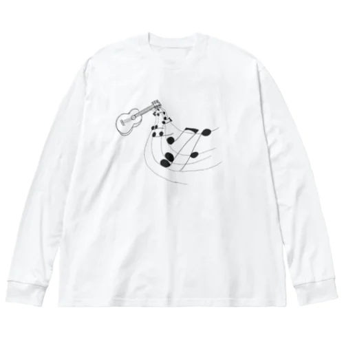 奏でるギター 線画 Big Long Sleeve T-Shirt