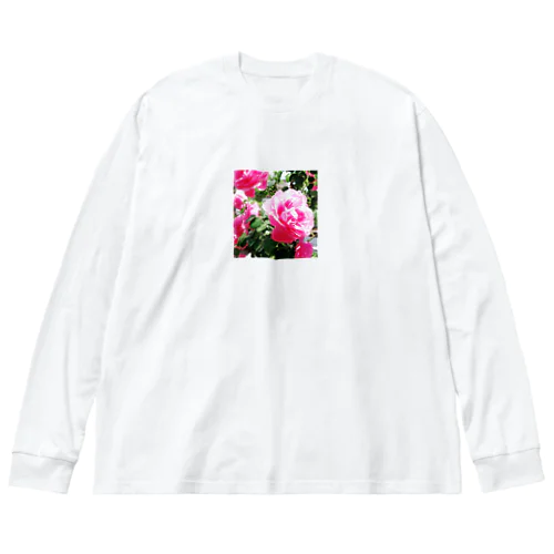 pink rose ビッグシルエットロングスリーブTシャツ