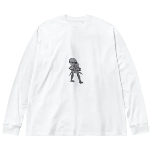 白 ビッグシルエットロングスリーブTシャツ