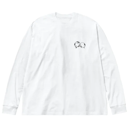 hacy's スズメ シマエナガ Big Long Sleeve T-Shirt