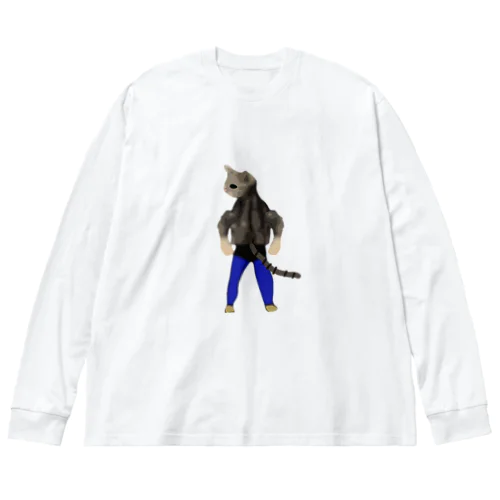 上半身が発達している猫 Big Long Sleeve T-Shirt