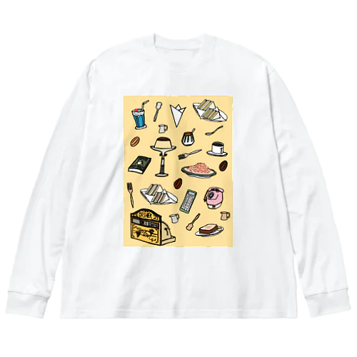 純喫茶　いろどり　背景つき Big Long Sleeve T-Shirt