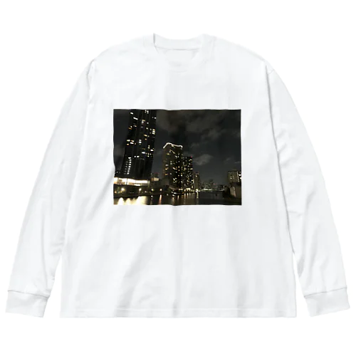 どこかの夜景 ビッグシルエットロングスリーブTシャツ