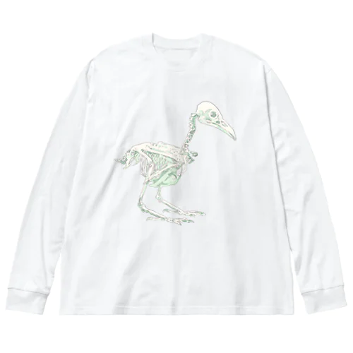 ハシボソガラス(骨) ビッグシルエットロングスリーブTシャツ