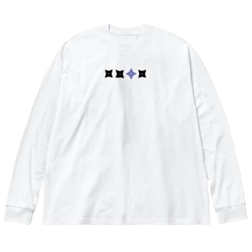 手裏剣　黒青 Big Long Sleeve T-Shirt