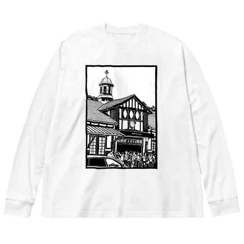 ありがとう原宿駅（切り絵風・枠付） Big Long Sleeve T-Shirt